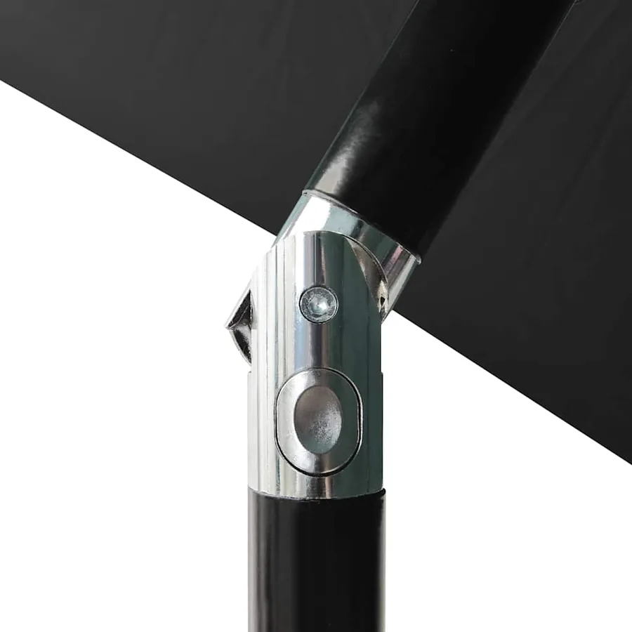 Parasol de jardin avec LED et mât en acier noir 2x3 m - 7