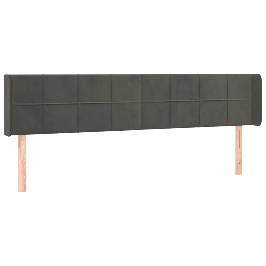 Tête de lit à LED Gris foncé 163x16x78/88 cm Velours - 3