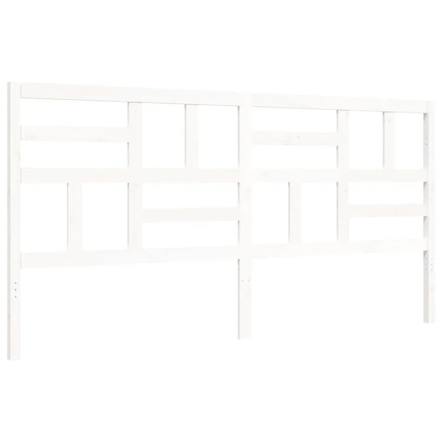 Cadre de lit sans matelas blanc 200x200 cm bois massif - 9