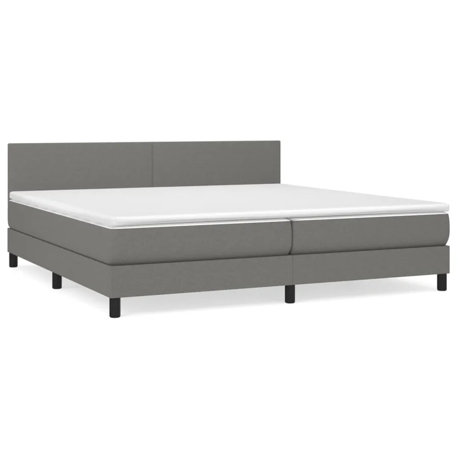 Sommier à lattes de lit avec matelas Gris foncé 200x200cm Tissu - 2