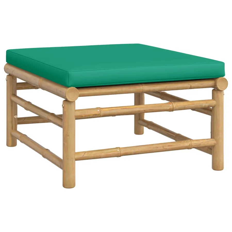 Salon de jardin 7 pcs avec coussins vert bambou - 6