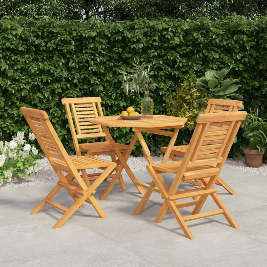 Ensemble à manger de jardin 5 pcs Bois de teck massif