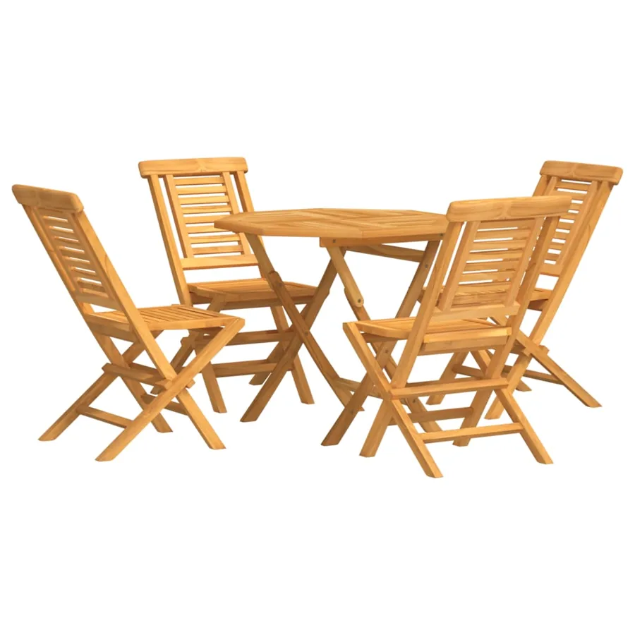 Ensemble à manger de jardin 5 pcs Bois de teck massif - 2