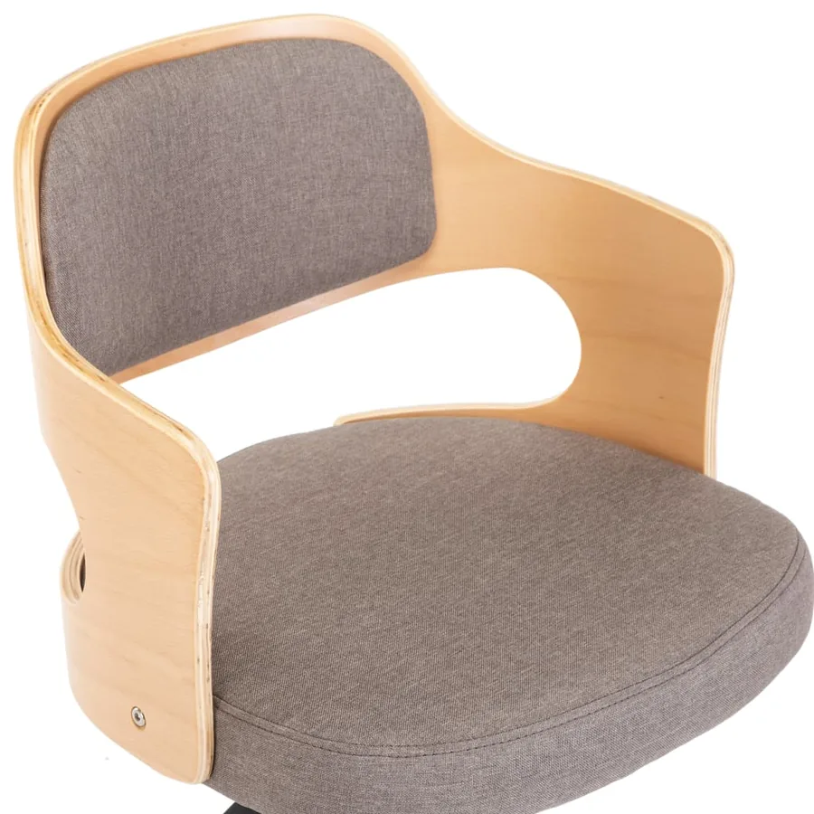 Chaises pivotantes à manger lot de 2 taupe bois courbé et tissu - 7