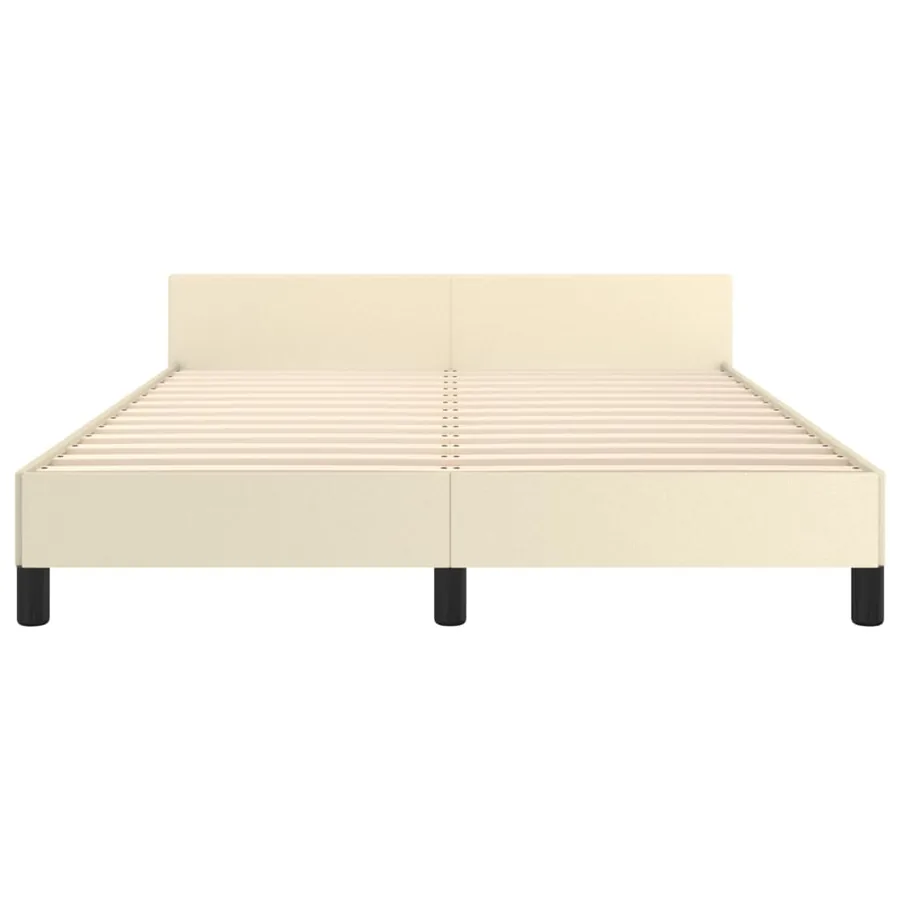 Cadre de lit sans matelas crème 140x190 cm similicuir - 6