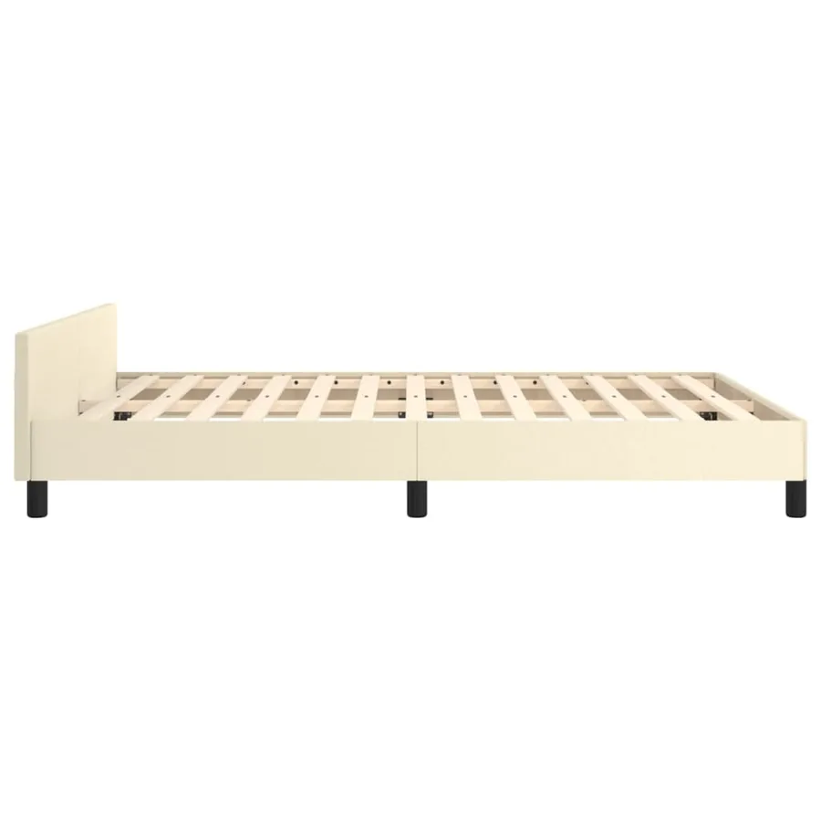 Cadre de lit sans matelas crème 140x190 cm similicuir - 7