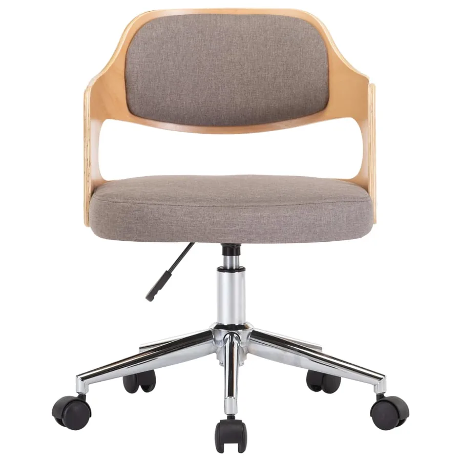 Chaise pivotante à manger Taupe Bois courbé et tissu - 3