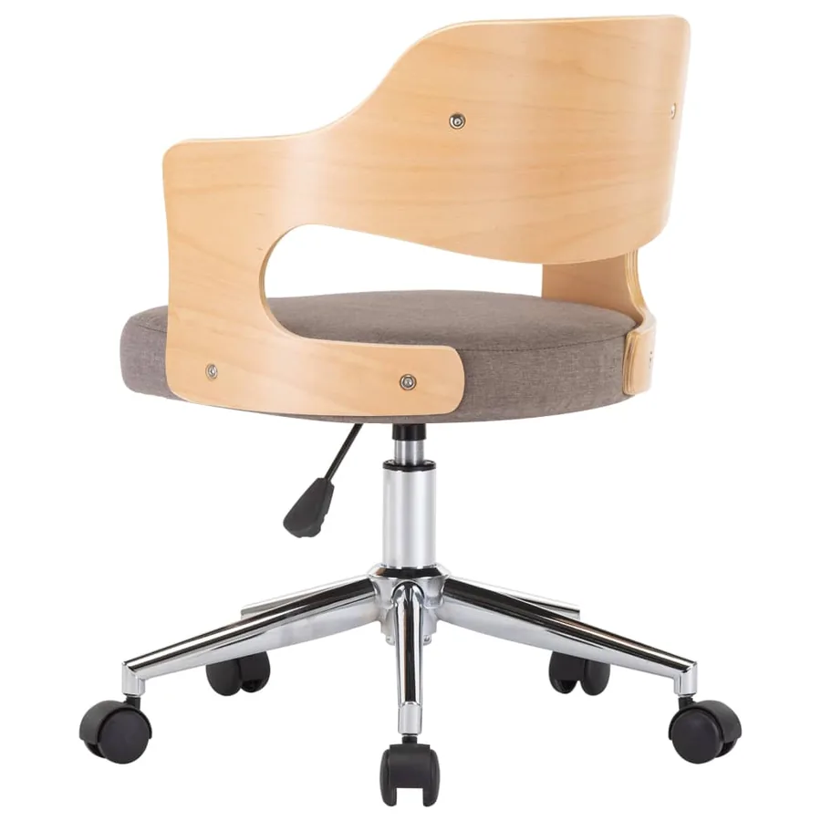Chaise pivotante à manger Taupe Bois courbé et tissu - 4