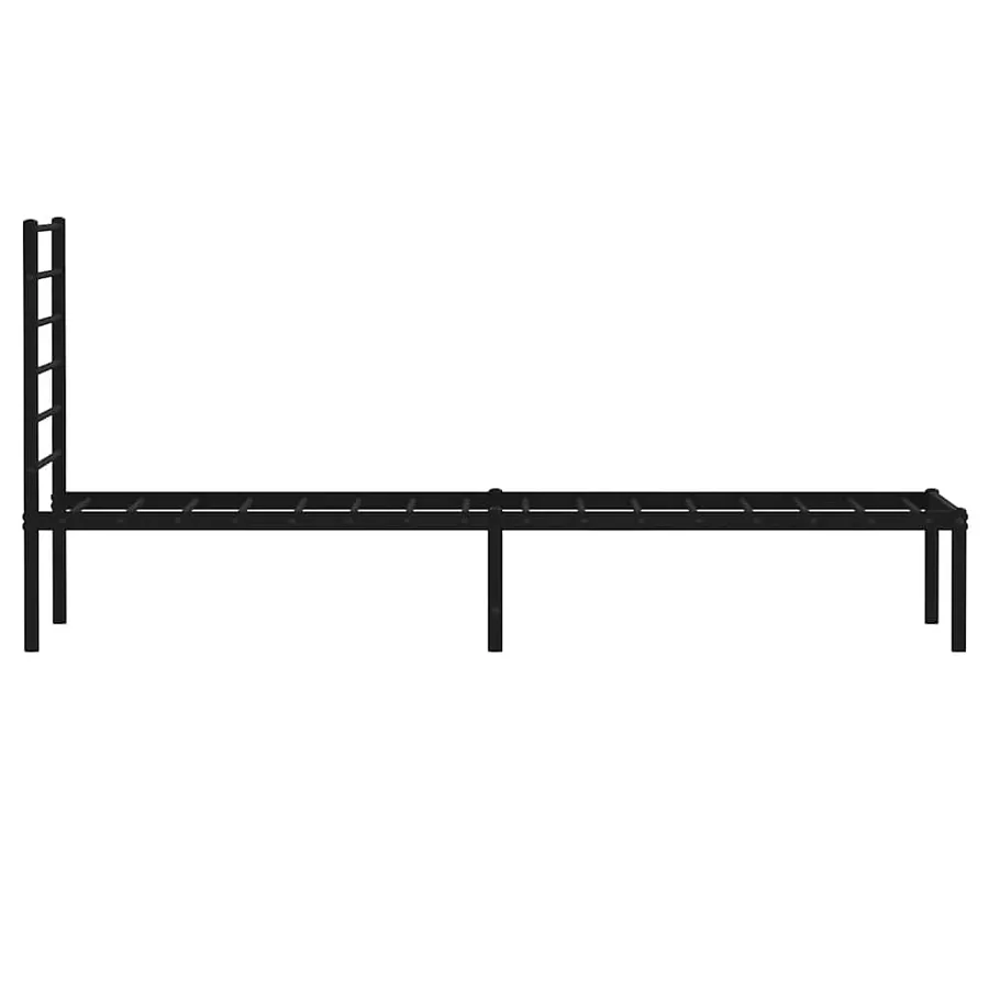 Cadre de lit métal sans matelas avec tête de lit noir 75x190 cm - 7