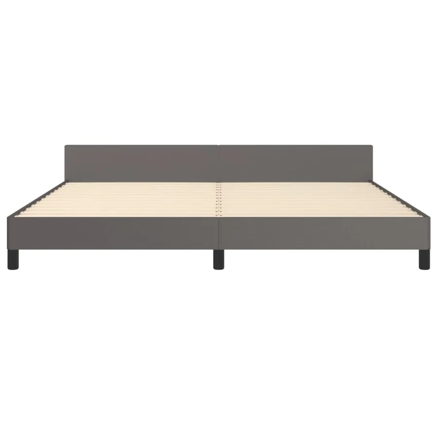 Cadre de lit sans matelas gris 200x200 cm similicuir - 6
