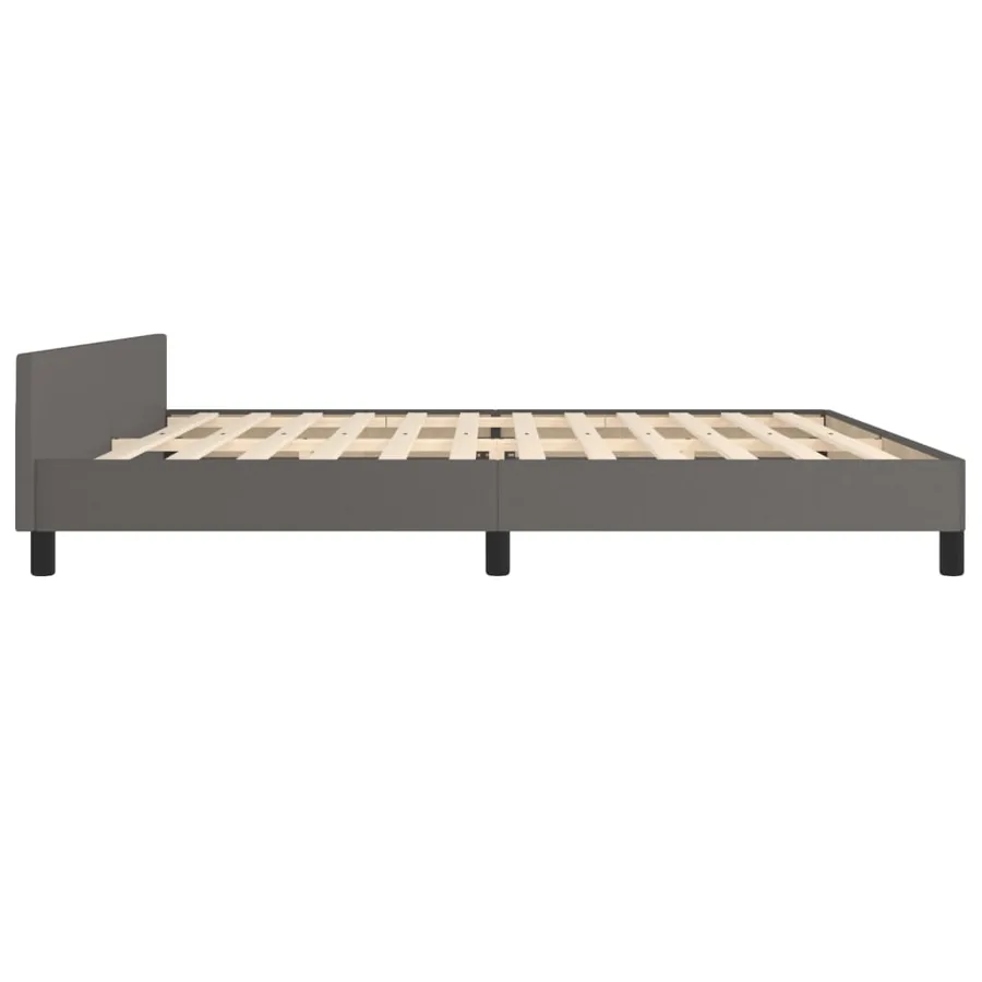 Cadre de lit sans matelas gris 200x200 cm similicuir - 7