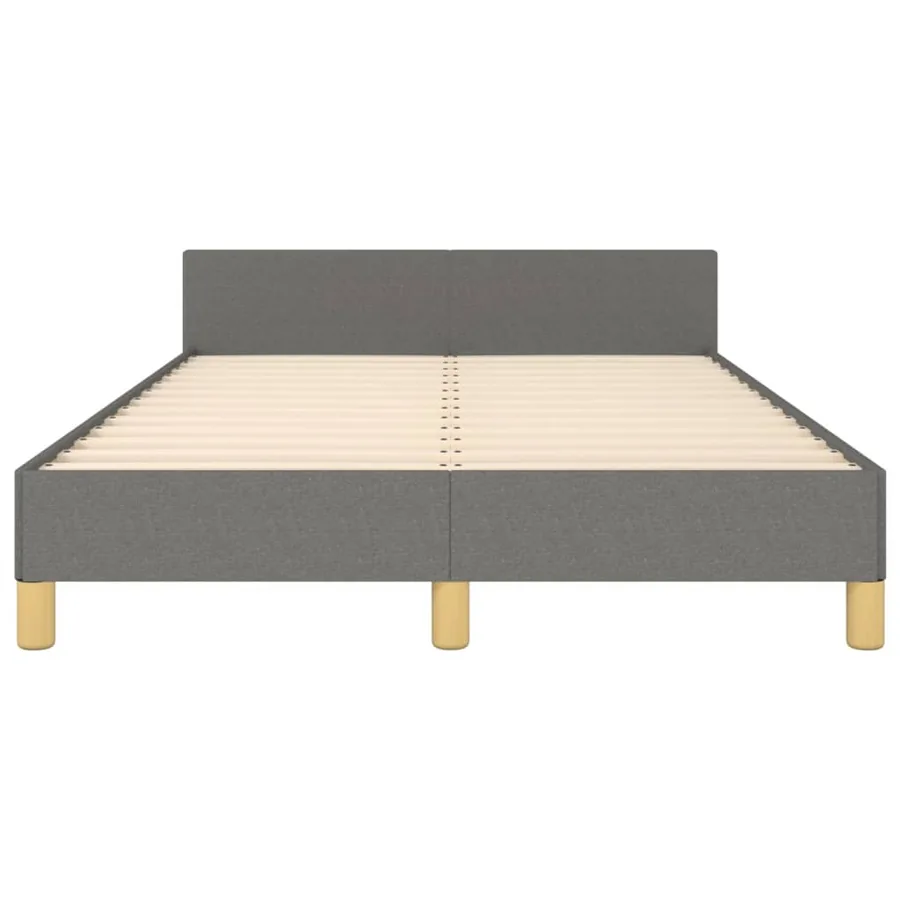 Cadre de lit sans matelas gris foncé 120x200 cm tissu - 6