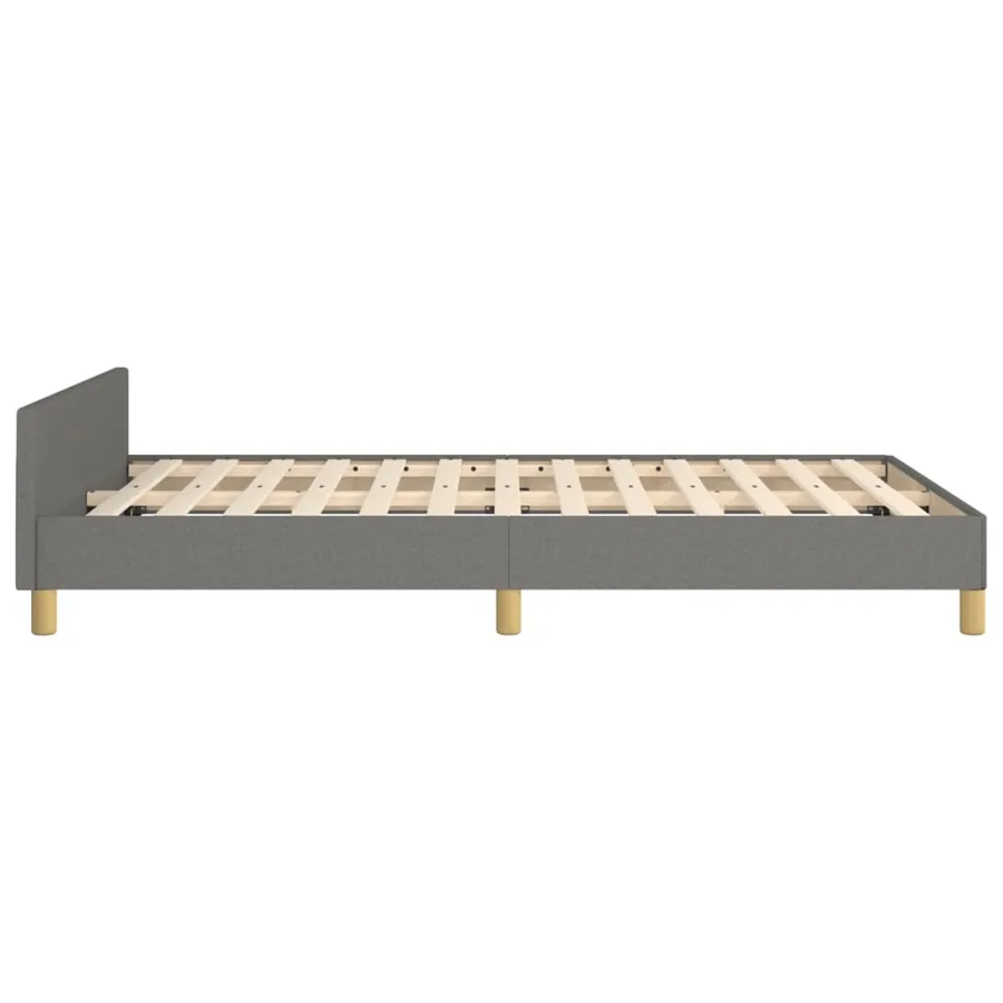 Cadre de lit sans matelas gris foncé 120x200 cm tissu - 7