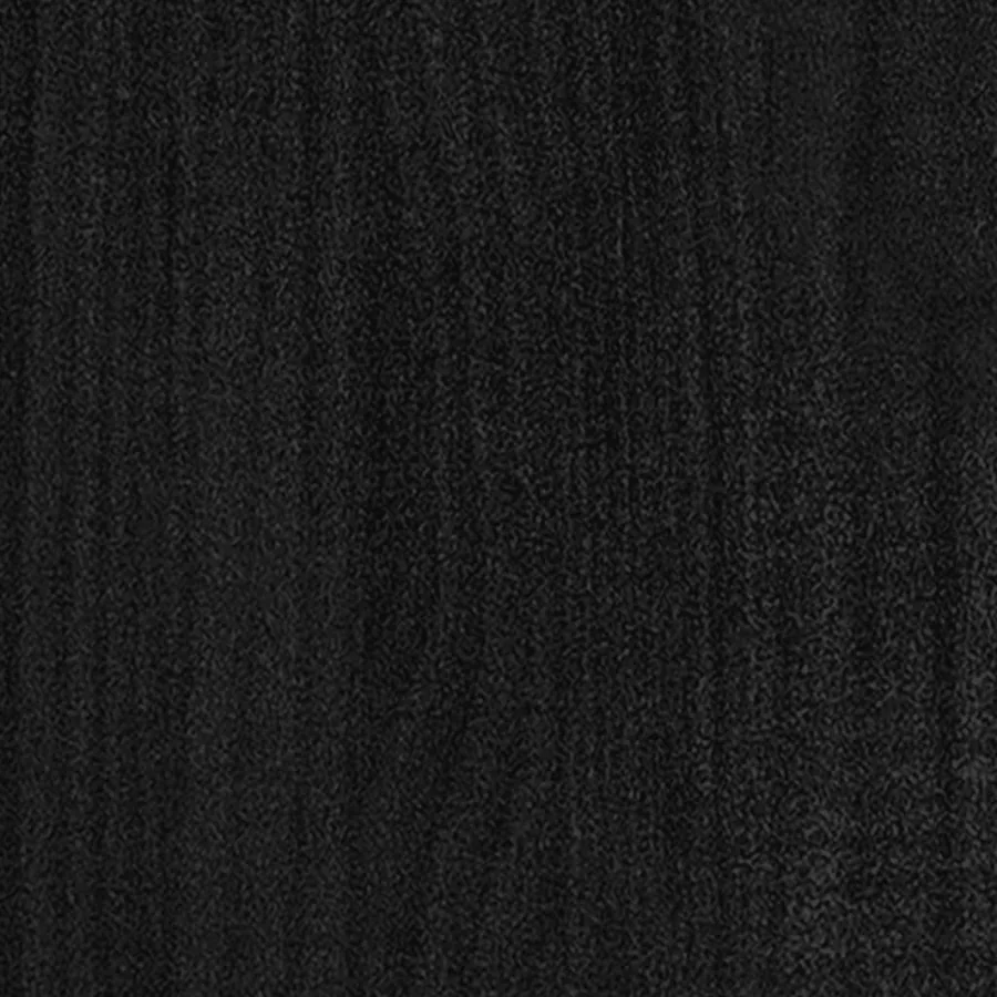 Cadre de lit sans matelas noir bois massif - 7