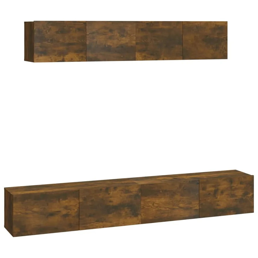 Ensemble de meubles TV 4 pcs Chêne fumé Bois d'ingénierie - 2