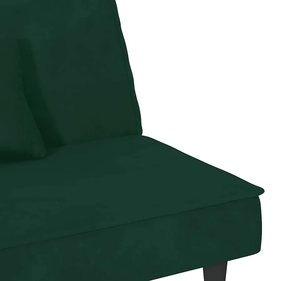 Canapé-lit vert foncé Velours - 10