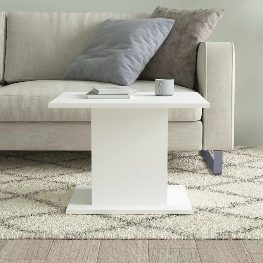 Table basse blanc 55,5x55,5x40 cm bois d'ingénierie - 3