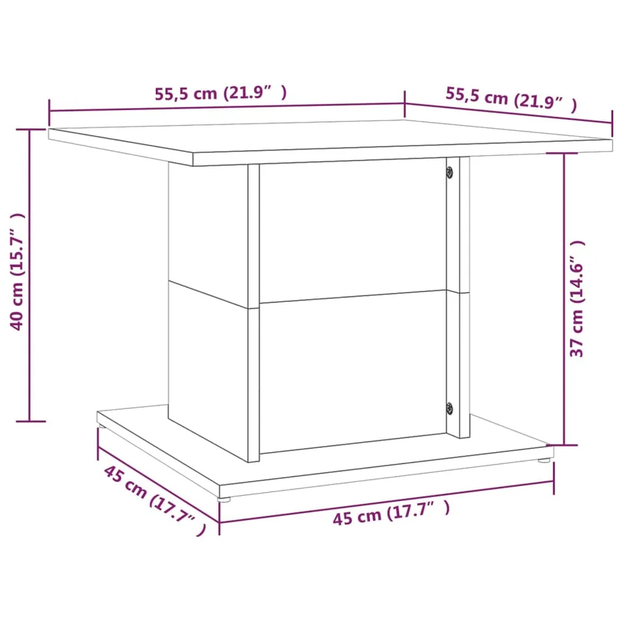 Table basse blanc 55,5x55,5x40 cm bois d'ingénierie - 7
