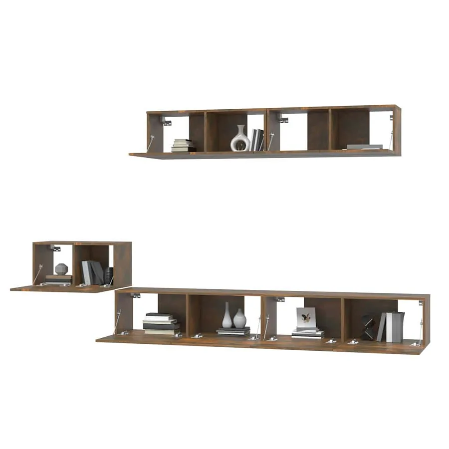 Ensemble de meubles TV 5 pcs Chêne fumé Bois d'ingénierie - 4