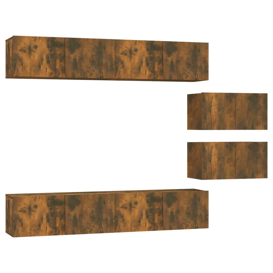 Ensemble de meubles TV 6 pcs Chêne fumé Bois d'ingénierie - 2