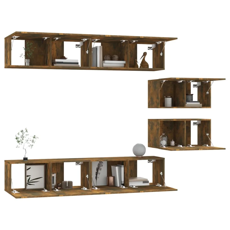 Ensemble de meubles TV 6 pcs Chêne fumé Bois d'ingénierie - 7