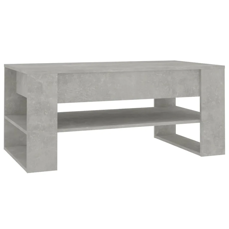 Table basse Gris béton 102x55x45 cm Bois d'ingénierie - 2