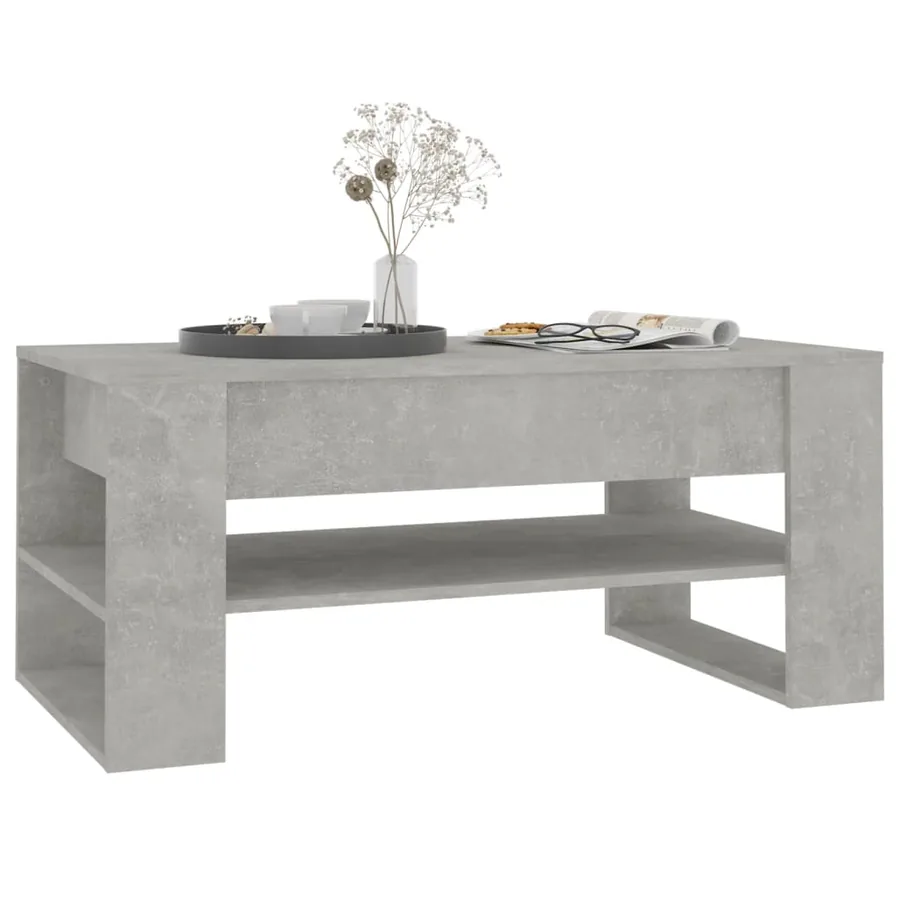 Table basse Gris béton 102x55x45 cm Bois d'ingénierie - 6