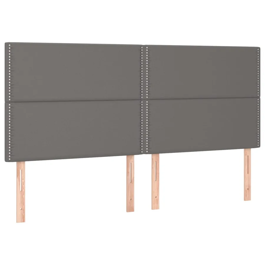 Sommier à lattes de lit avec matelas Gris 200x200 cm Similicuir - 6