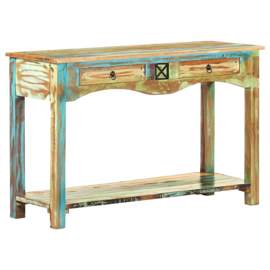 Table console 120x40x75 cm Bois solide de récupération - 8