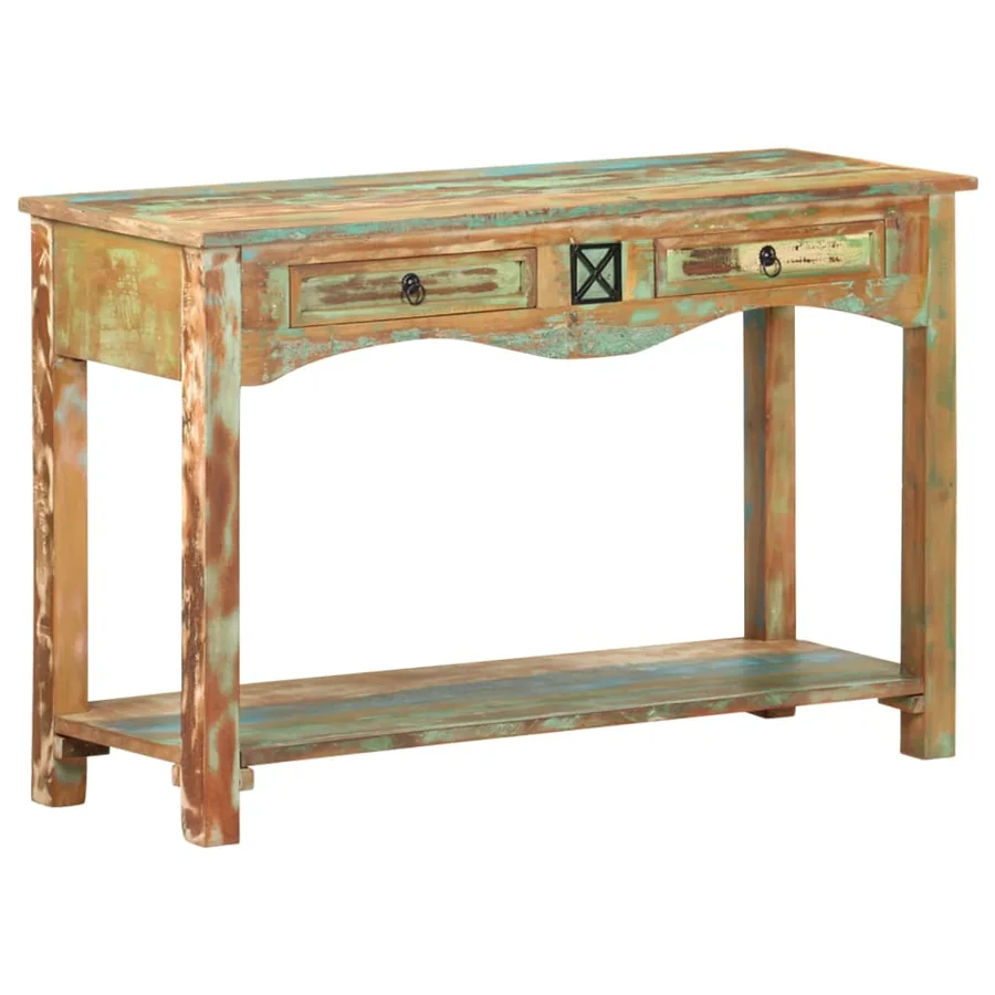Table console 120x40x75 cm Bois solide de récupération - 9