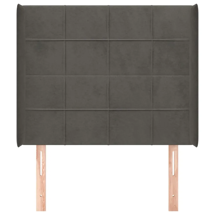Tête de lit avec oreilles Gris foncé 83x16x118/128 cm Velours - 3