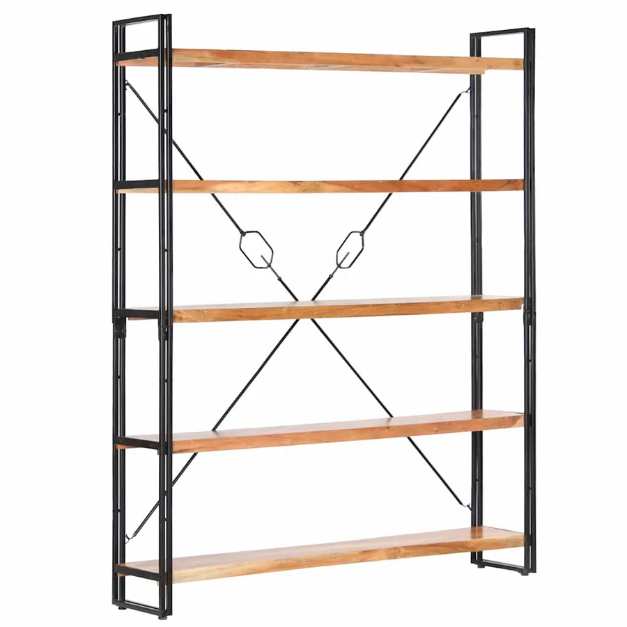 Bibliothèque à 5 niveaux 140x30x180 cm Bois d'acacia solide - 10