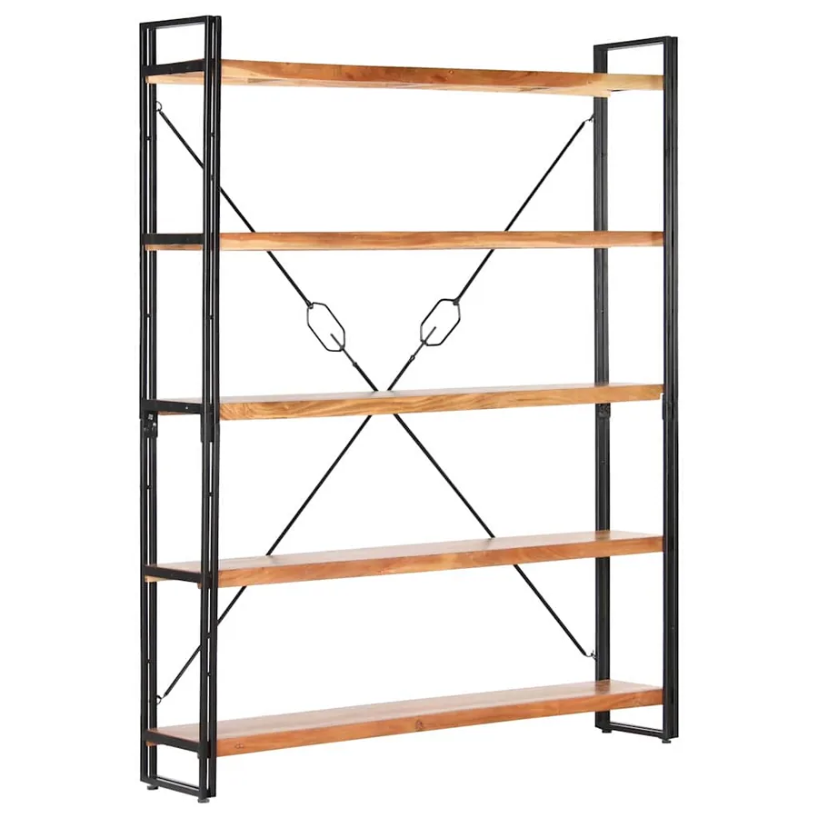 Bibliothèque à 5 niveaux 140x30x180 cm Bois d'acacia solide - 8