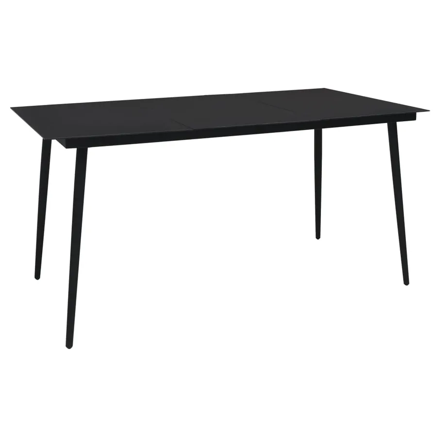 Ensemble à manger d'extérieur 7 pcs Rotin PVC Noir - 3