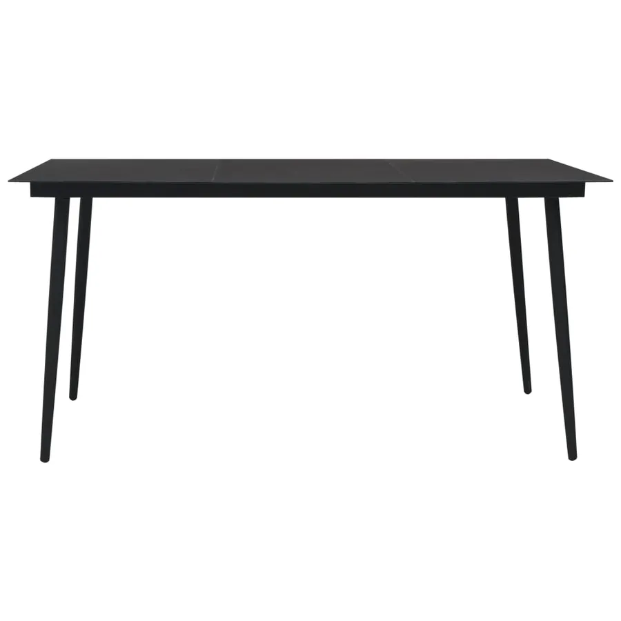 Ensemble à manger d'extérieur 7 pcs Rotin PVC Noir - 4