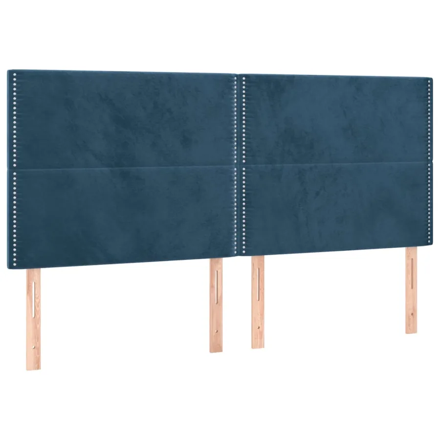 Sommier à lattes de lit et matelas Bleu foncé 200x200cm Velours - 6