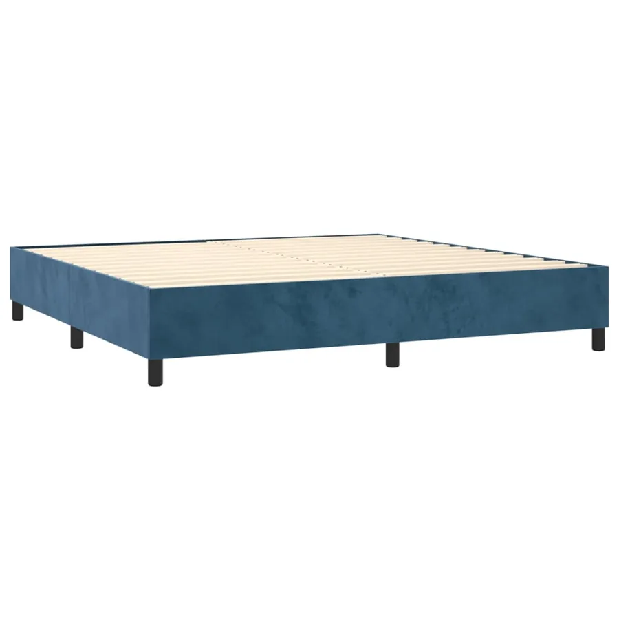 Sommier à lattes de lit matelas et LED Bleu foncé 200x200 cm - 5