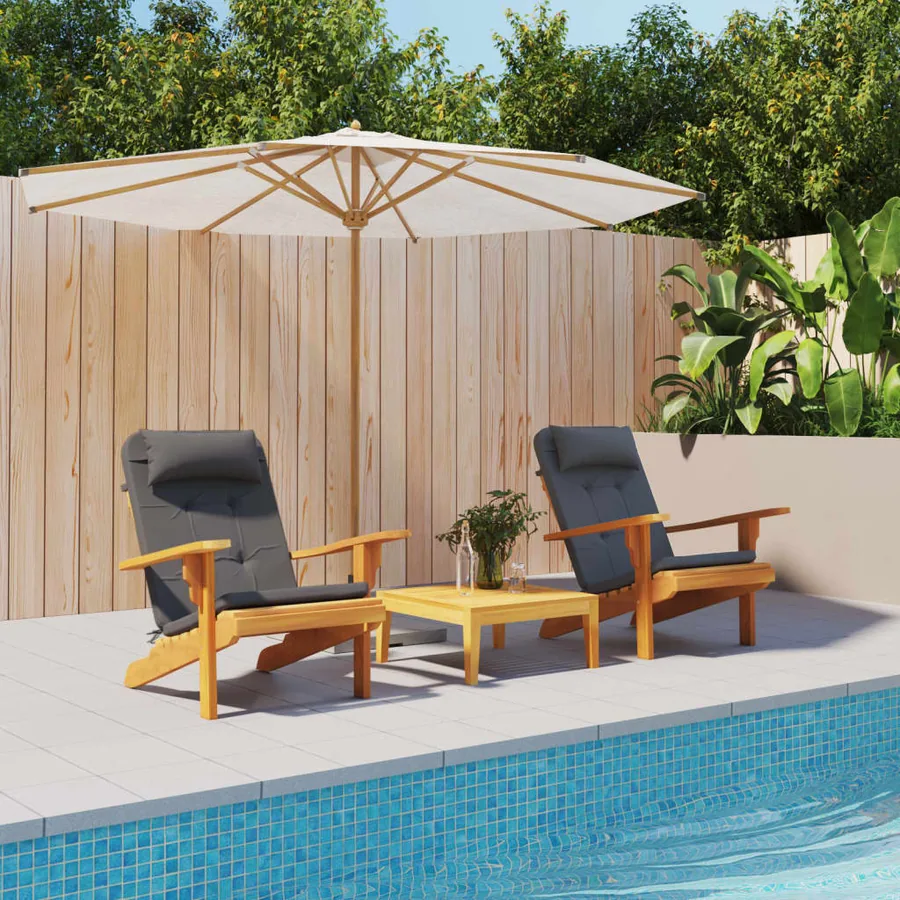 Coussins de chaise adirondack lot de 2 anthracite tissu oxford