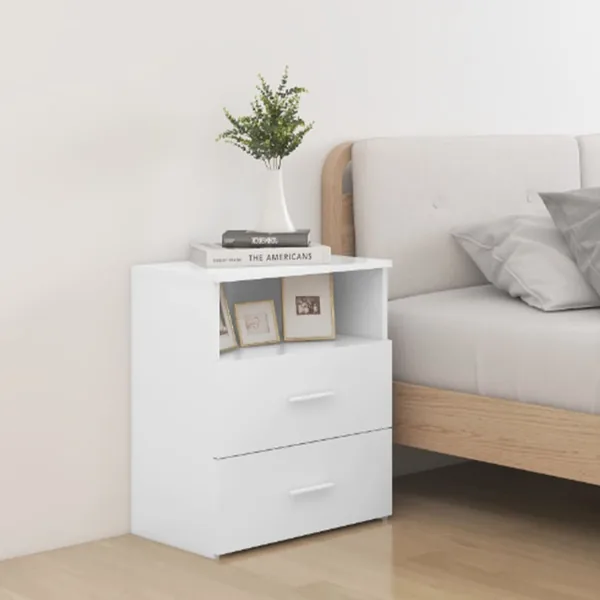 Tables de chevet 2 pcs Blanc 50x32x60 cm