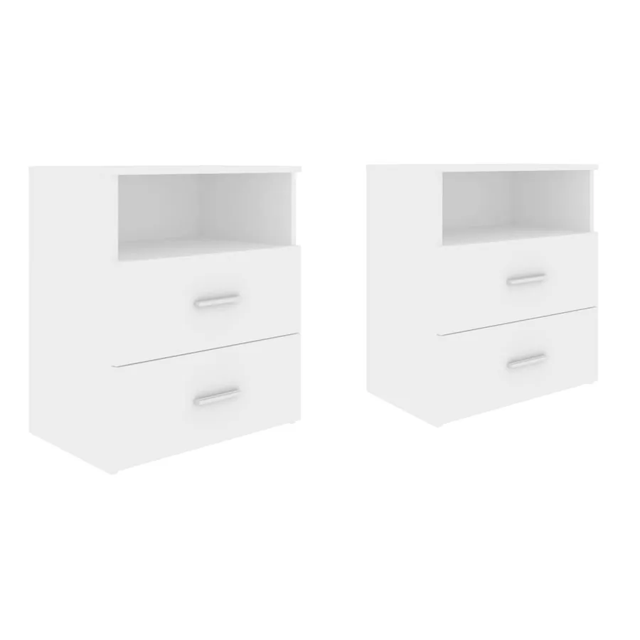 Tables de chevet 2 pcs Blanc 50x32x60 cm - 2