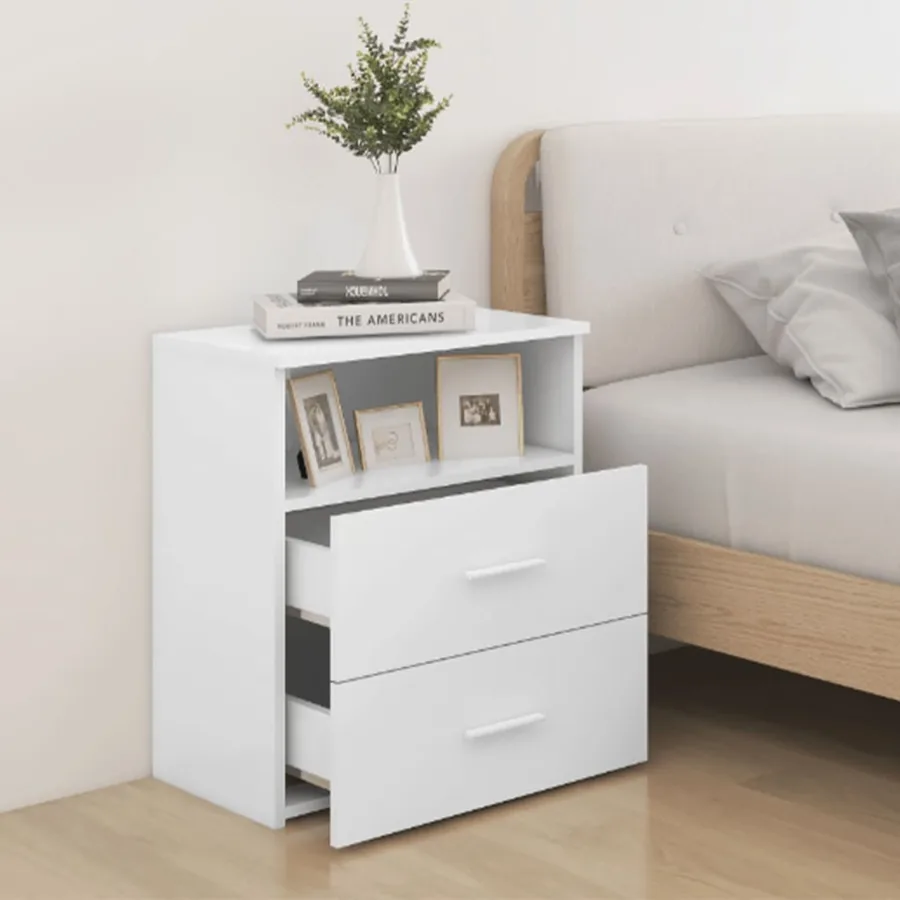 Tables de chevet 2 pcs Blanc 50x32x60 cm - 3