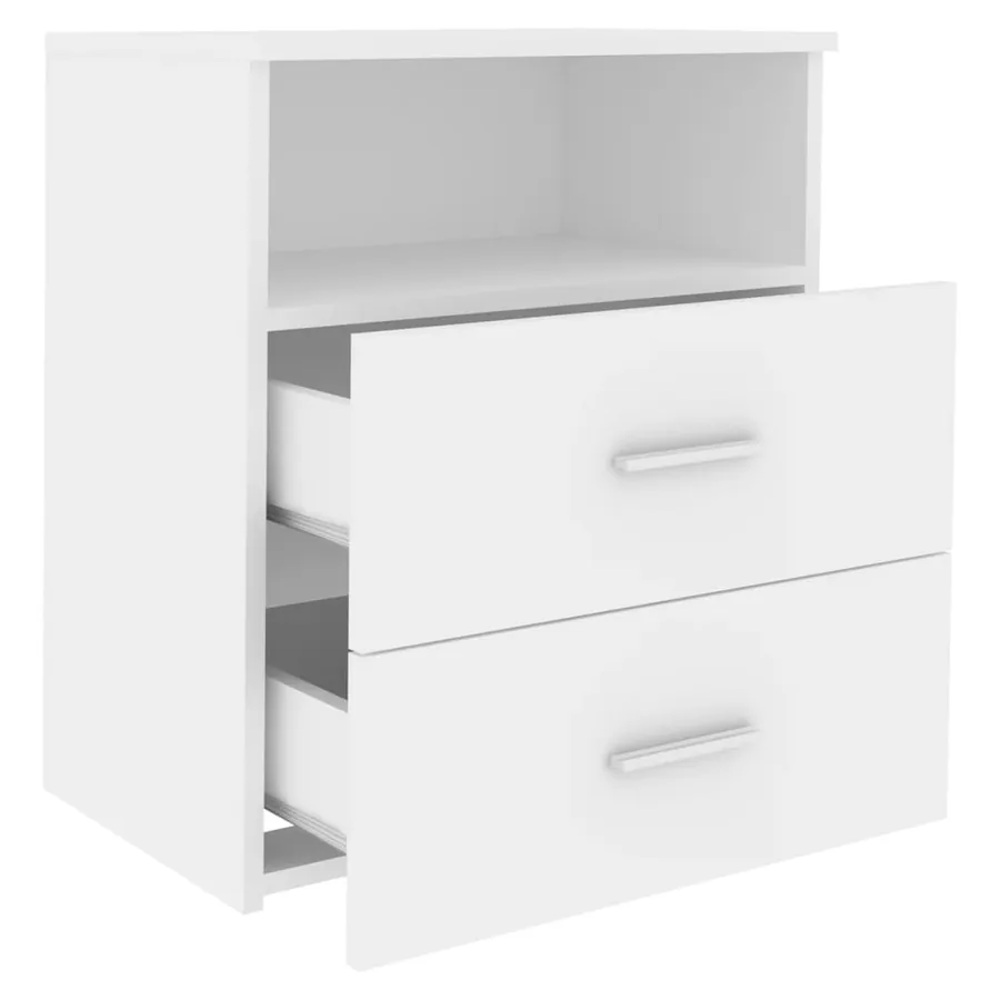 Tables de chevet 2 pcs Blanc 50x32x60 cm - 5