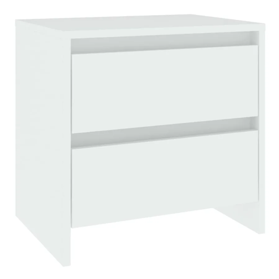 Table de chevet blanc 45x34,5x44,5 cm bois d’ingénierie - 2