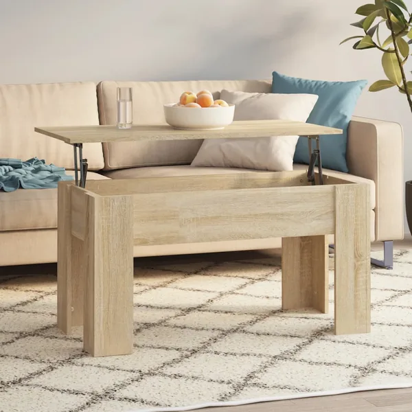 Table basse chêne sonoma 101x49x52 cm bois d'ingénierie