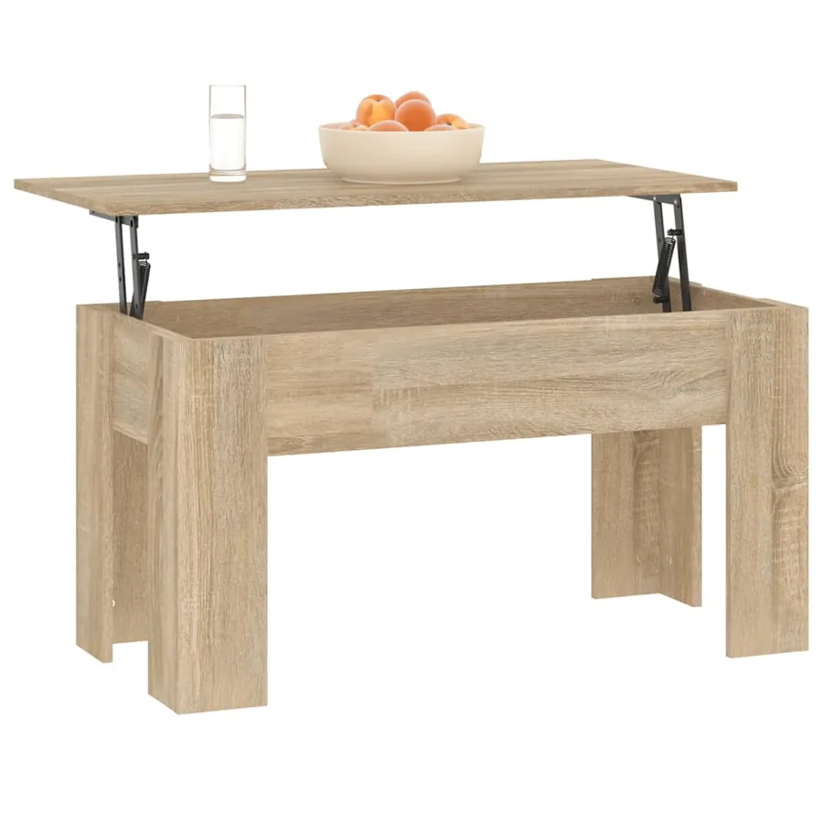 Table basse chêne sonoma 101x49x52 cm bois d'ingénierie - 4