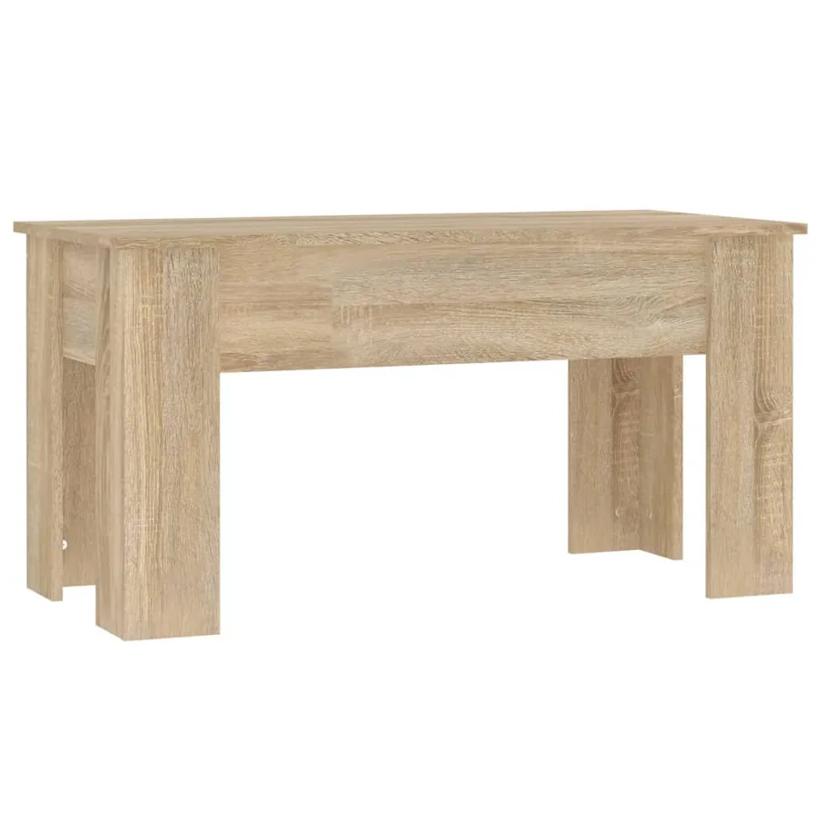 Table basse chêne sonoma 101x49x52 cm bois d'ingénierie - 5