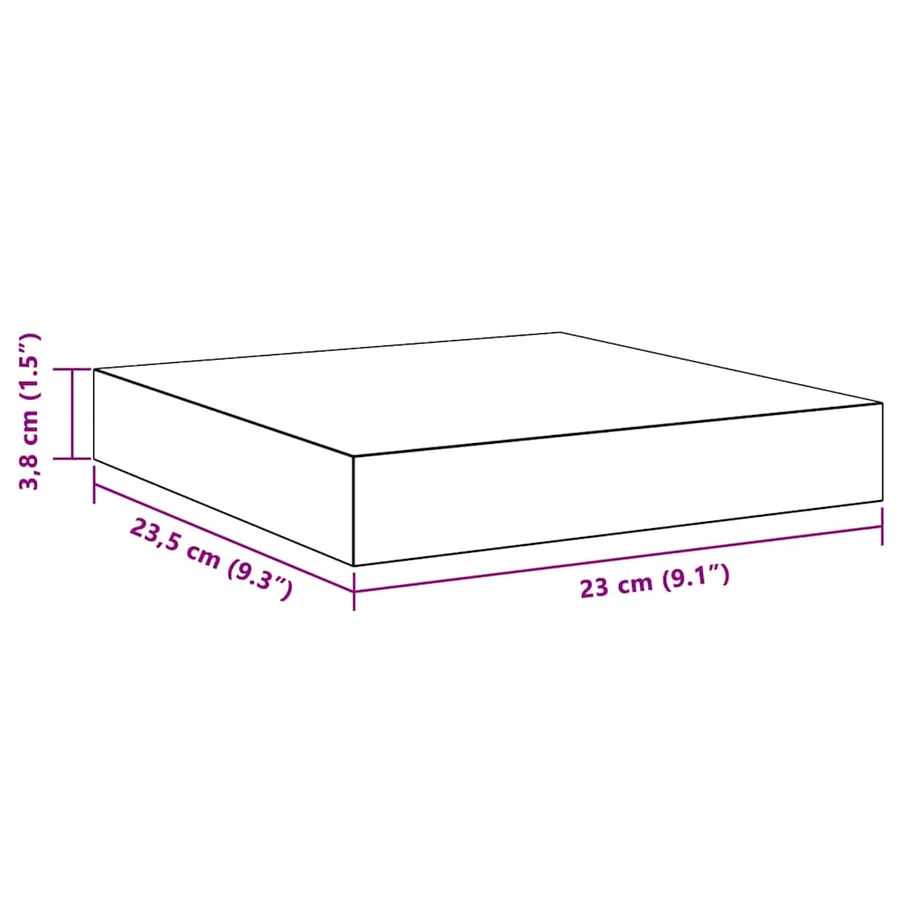 Étagère flottante murale blanc 23x23,5x3,8 cm MDF - 14