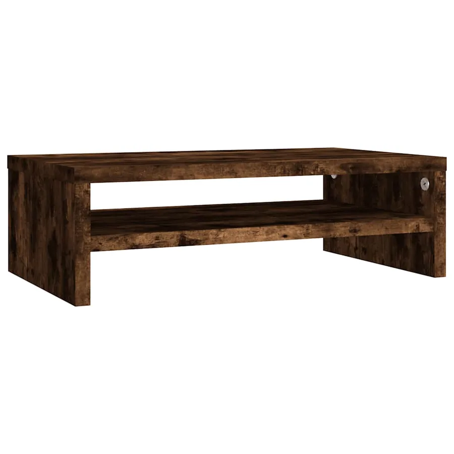 Support de moniteur Chêne fumé 42x24x13 cm Bois d'ingénierie - 2