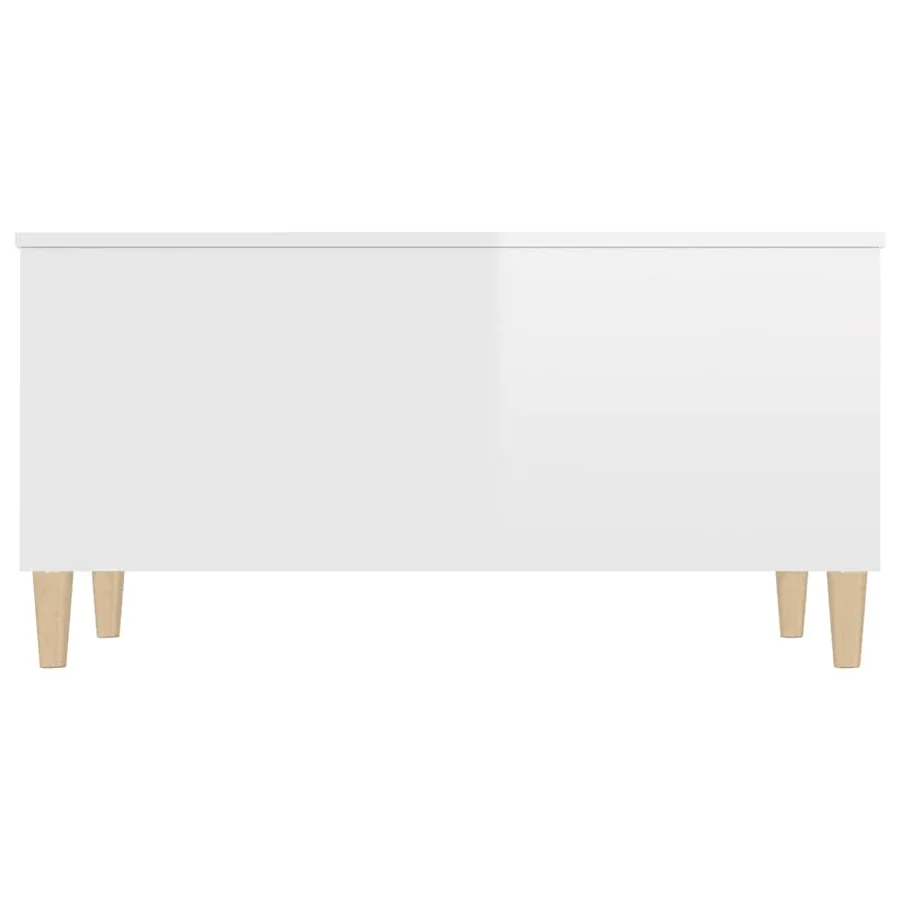 Table basse Blanc brillant 90x44,5x45 cm Bois d'ingénierie - 5