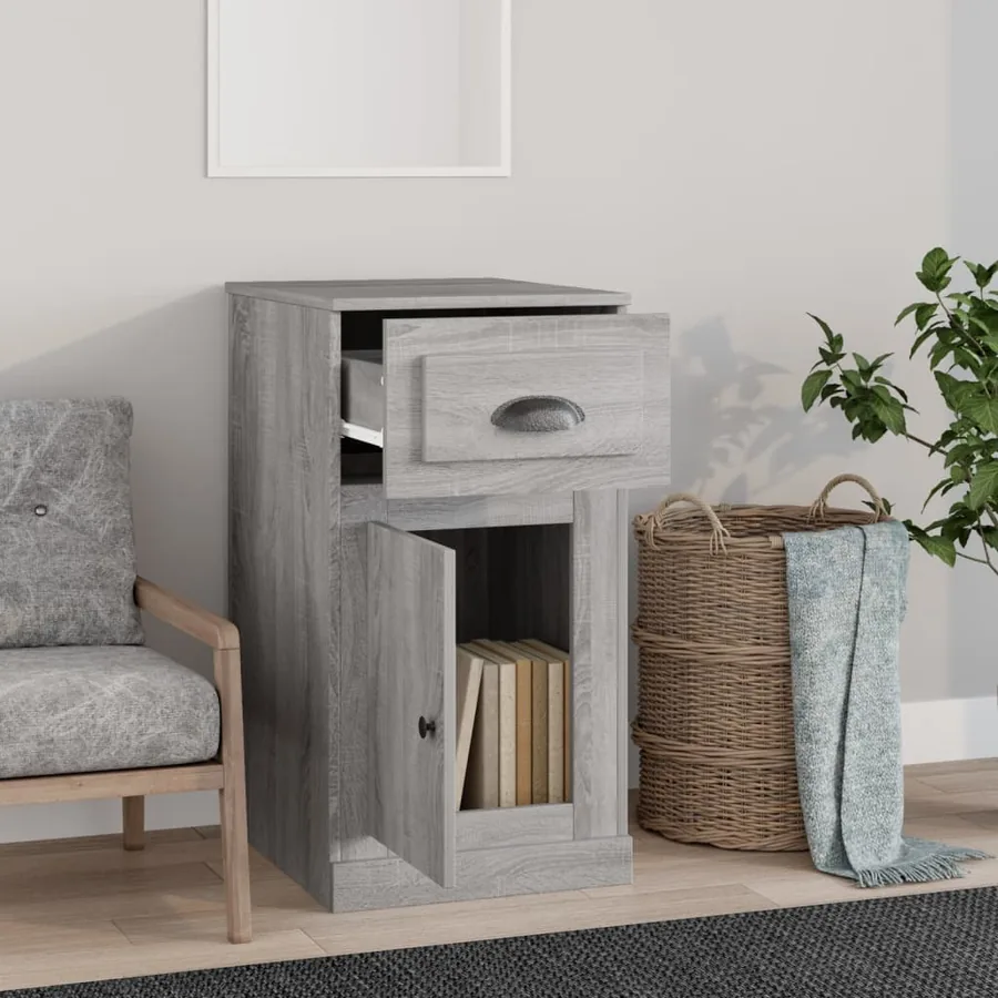 Armoire latérale avec tiroir sonoma gris 40x50x75 cm - 3